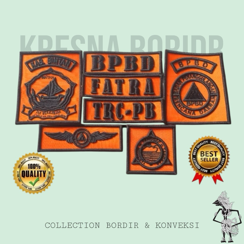 Atribut BPBD/BNPB/BPBD Hitam hitam/BPBD Custom Bordir/BNPB Custom hitam Hitam Exlusive