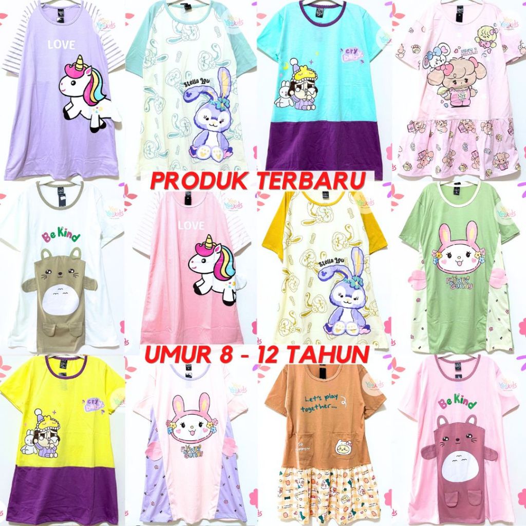 Dress Anak Perempuan Umur 8 - 12 Tahun / Gaun Anak Perempuan / Rok Anak Perempuan / Mini Dress