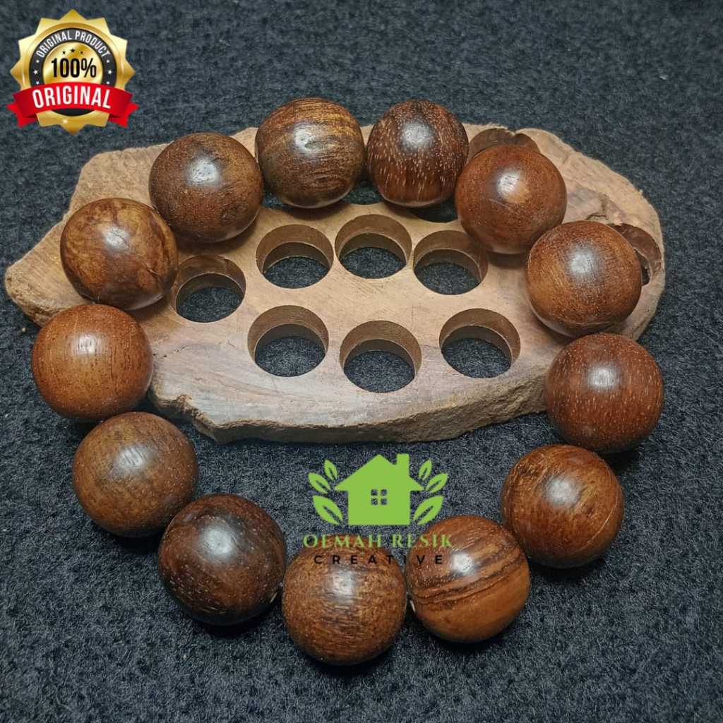 Gelang Gaharu 18mm Gelang Kayu Gaharu Jumbo Tali Elastis