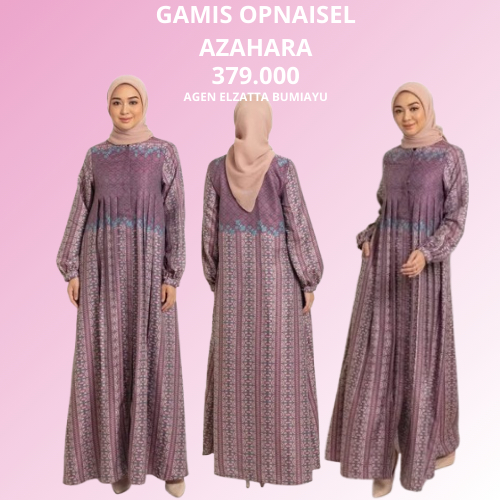 Elzatta GAMIS Wanita OPNAISEL AZAHARA Gamis Motif Elzatta Bahan Polycotton