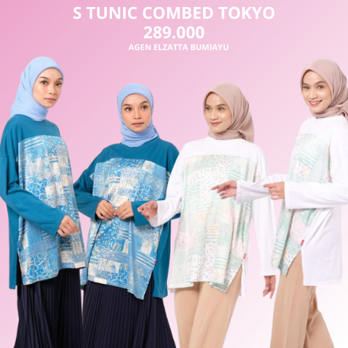 Dauky elzatta atasan S tunik combed tokyo bahan combed adem tunik dewasa original