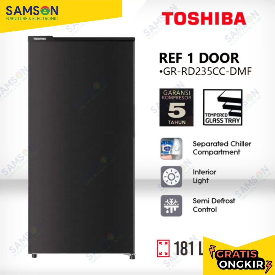 KULKAS TOSHIBA 1 PINTU GR-RD235CC-DMF 181 Liter