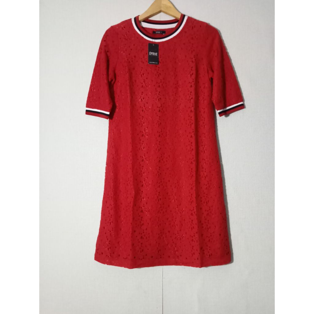 Eprise - Dress Brokat Merah Size S