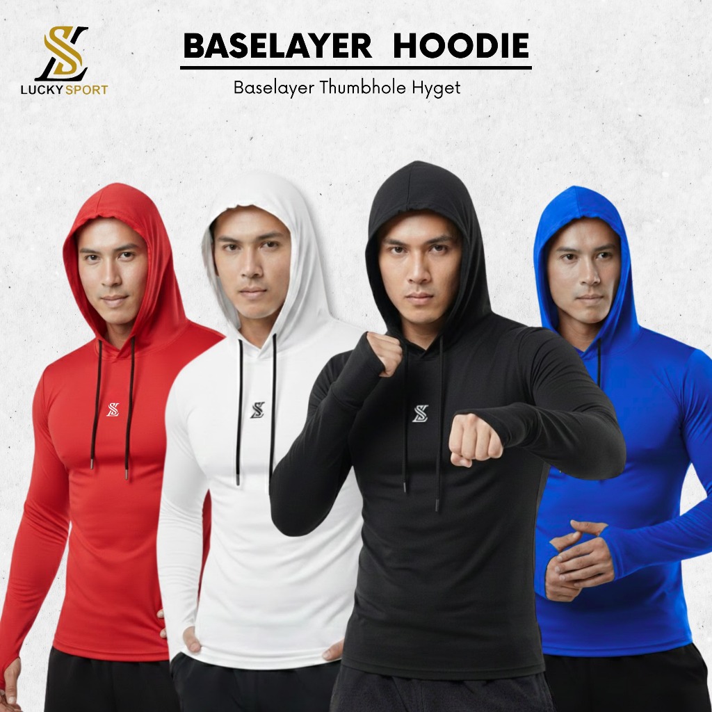 Baselayer Manset Pria Wanita Manset Hoodie Olahraga Baselayer Hoodie Kupluk Ketat Murah Mantap GOOD 