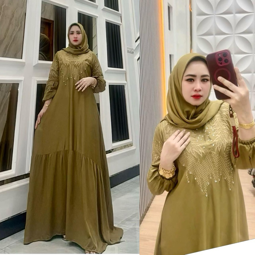 Gamis Wanita Hindi Malika promo set hijab
