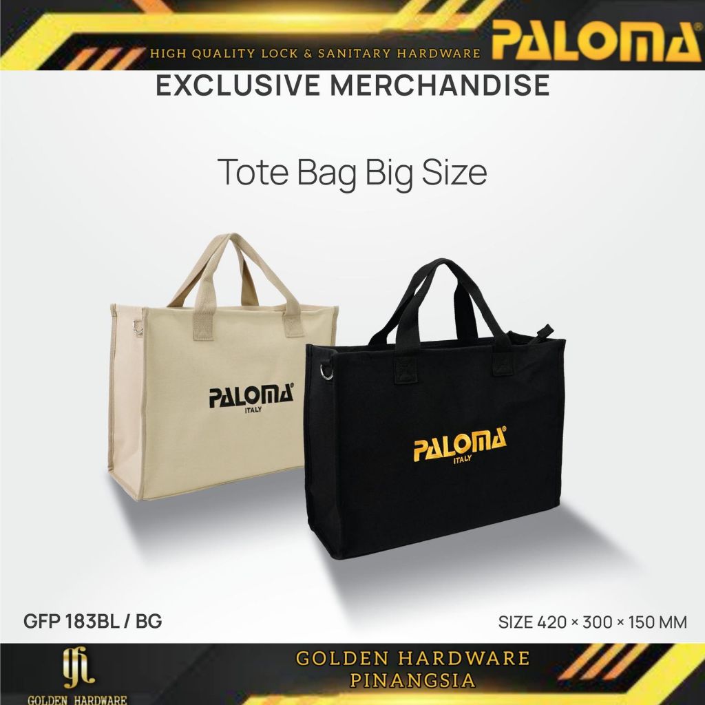 PALOMA Tote Bag Totebag Tas Jinjing Pria Wanita Unisex Casual Kasual Black Hitam Beige Cream Krem GF