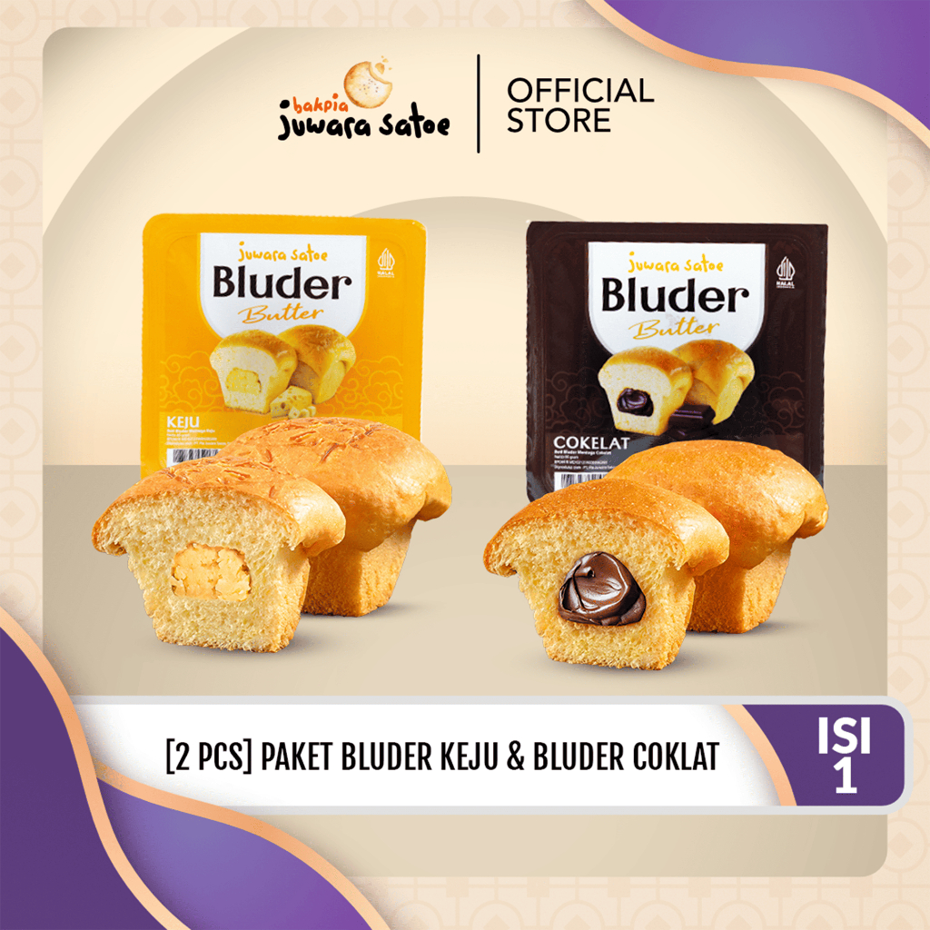 JUWARA SATOE [2 Pcs] Paket Bluder keju & Bluder Coklat - Oleh Oleh Khas Jogja