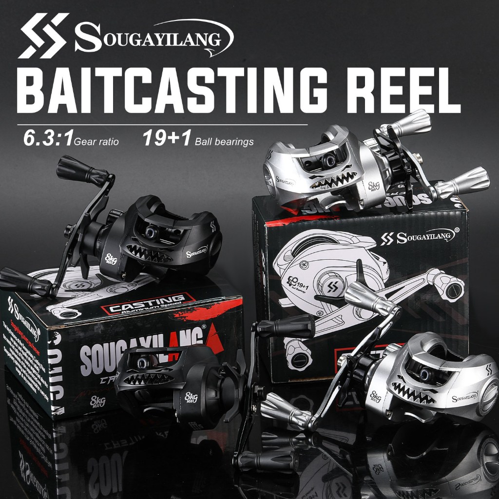 Sougayilang Reel Pancing Casting Reel 6.3:1 Reel Bc 19+1BB Gulungan Pancing Casting Max Drags 8KG