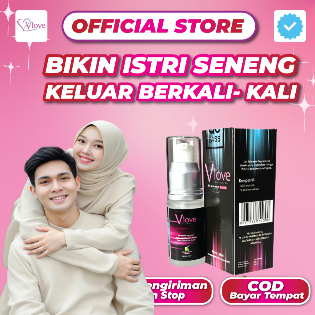 VLOVE Gel Pelumas Wanita Pria Tanpa Efek Samping Air Aloe Vera 100g Halal BPOM