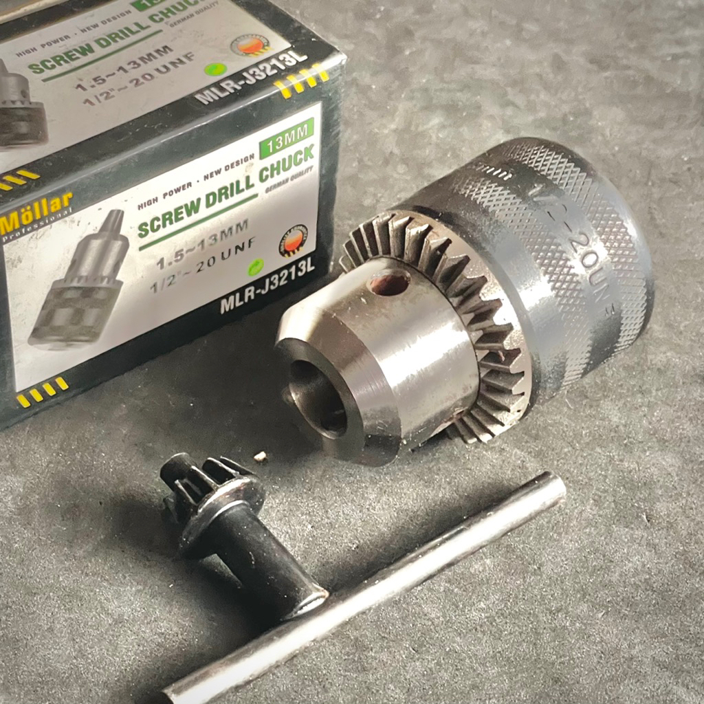 MOLLAR Kepala Bor / Kepala Mesin Bor / Drill Chuck With Key 13mm / screw drill chuck / sparepart kep