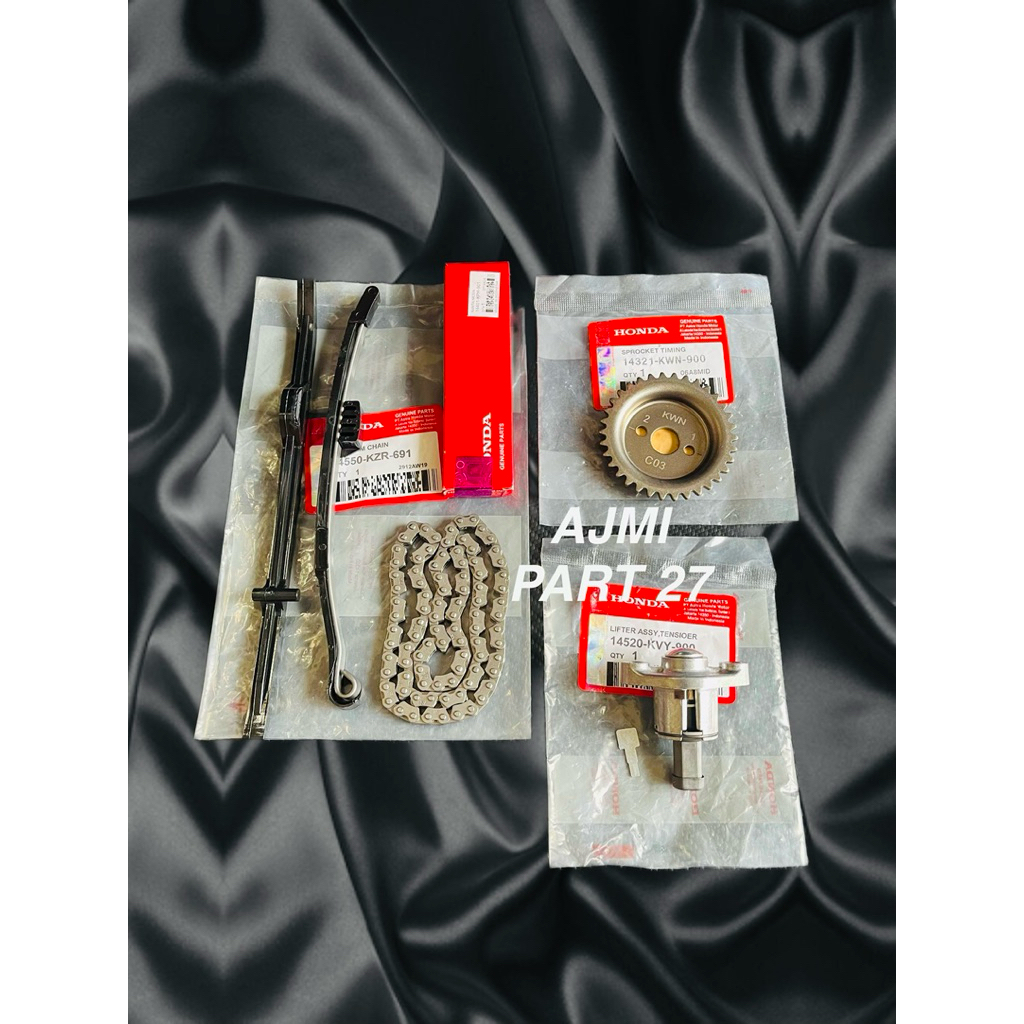 Paket 4 Aitem Rantai keteng+Tonjokan+Gigi Sentrik+Karet Tensioner Vario 125 fi old,Vario 125 esp led