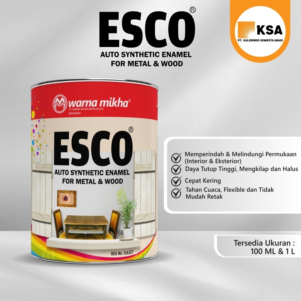 ESCO Cat Minyak Kecil 100cc Anti Karat Tahan Jamur Untuk Kayu Besi Multiwarna