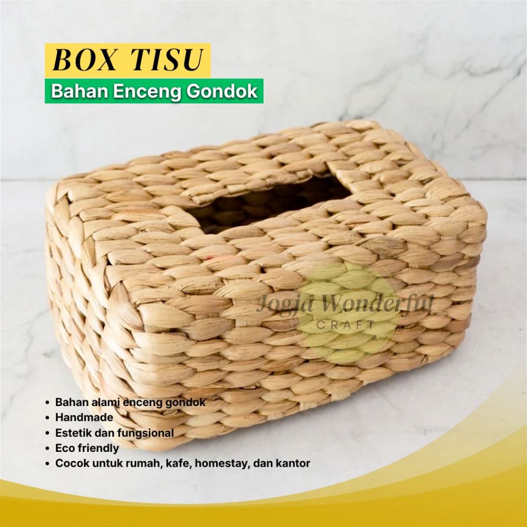 JOGJA WONDERFUL / Tempat Tisu Anyaman Enceng Gondok Unik Aesthetic