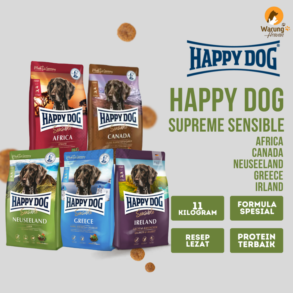 Happy Dog Supreme Sensible Irland / Greece / Neuseeland / Africa / Canada Adult Dry Food - 11Kg