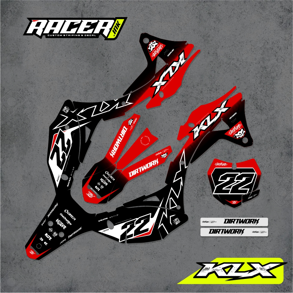 DECAL KLX GORDON FULLBODY MOTIF SIMPLE KEREN TERBARU  HOLOGRAM CHROME GLOSSY BY RACER.INK