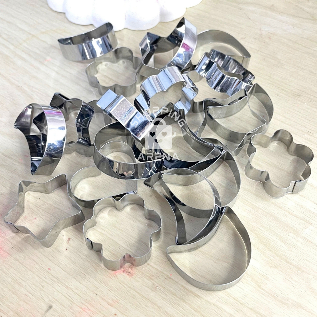 Cetakan Kue Kering Stainless ECER SATUAN Aneka Bentuk Bintang Love Kerang Bulan Kue Kacang Putri Sal