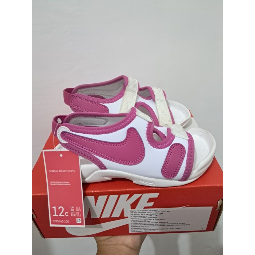 NIKe Sunray Adjust 6 PINK WHITE - Sandal Anak nik Perempuan