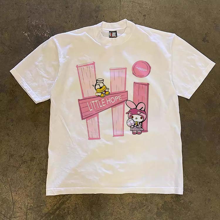 JJ.STORE Kaos Oversize Korean Style Kartun Lucu Pink Kaos Bahan Katun Lembut Nyaman Dipakai Lengan p