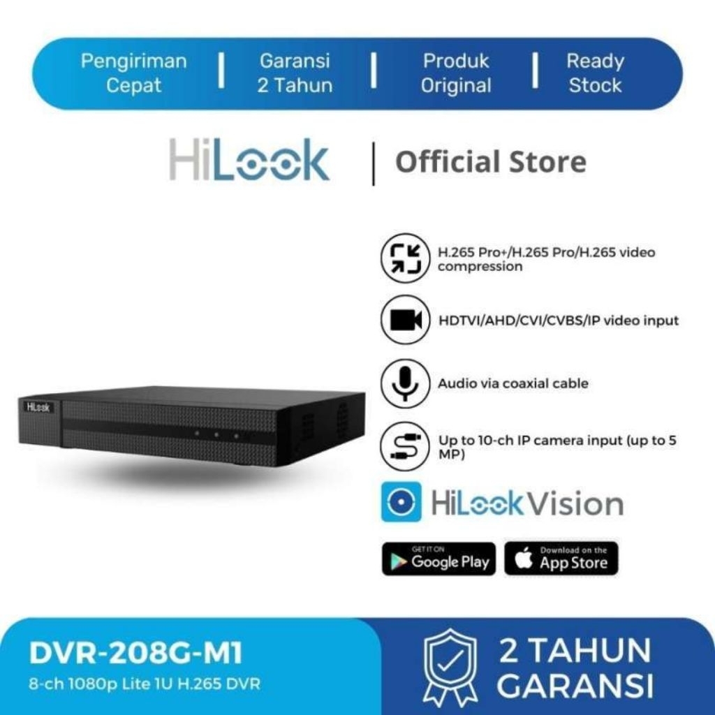 DVR Hilook 8
Chanel Dvr-208G-F1/ DVR Hilook Hikvision

Original - Cctv
