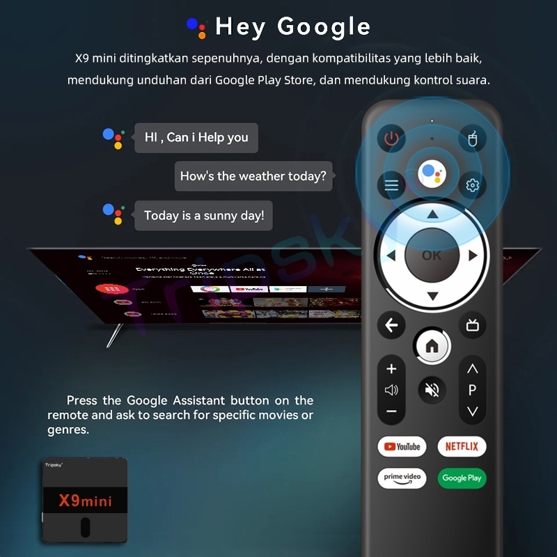 NEW JNDTECH X9MINI ANDROID TV BOX RAM 4GB ROM 32GB BLUETOOTH TV BOX ANDROID 9 SUPPORT 4K SMART TV