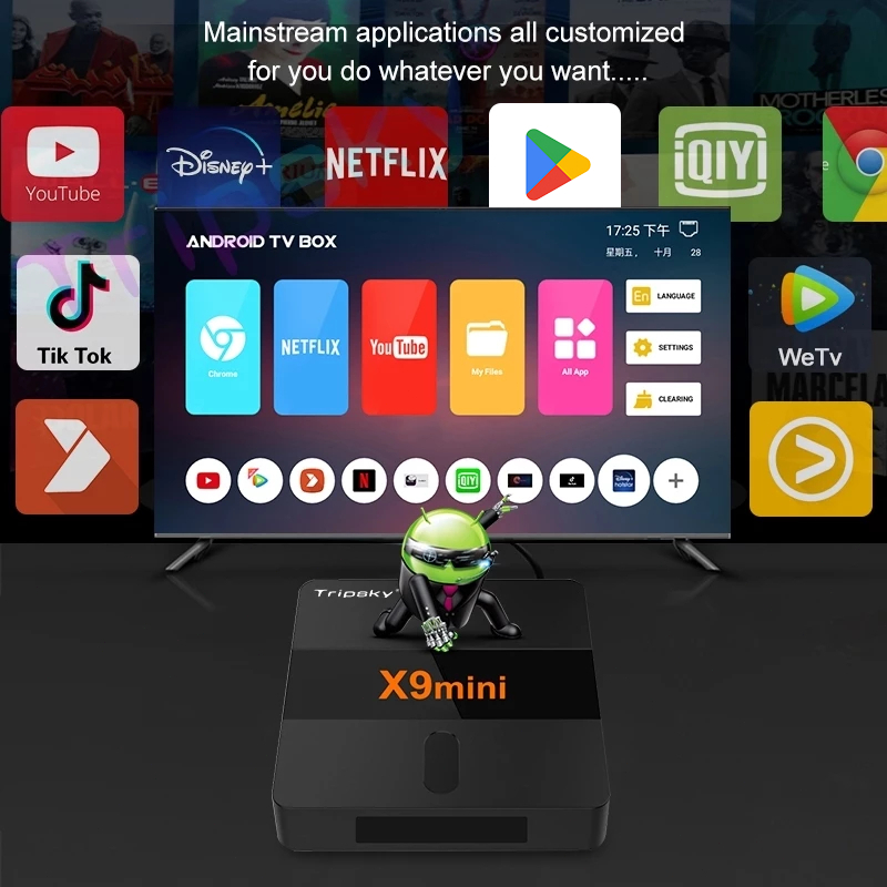 JNDTECH X9mini Android Tv Box Ram 4gb Rom 32gb Bluetooth Tv Box Android 9 Support 4K Smart Tv Box