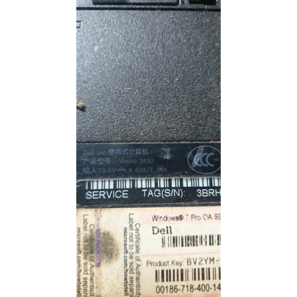 mobo dell vostro 3450 core i5 gen2 normal tested