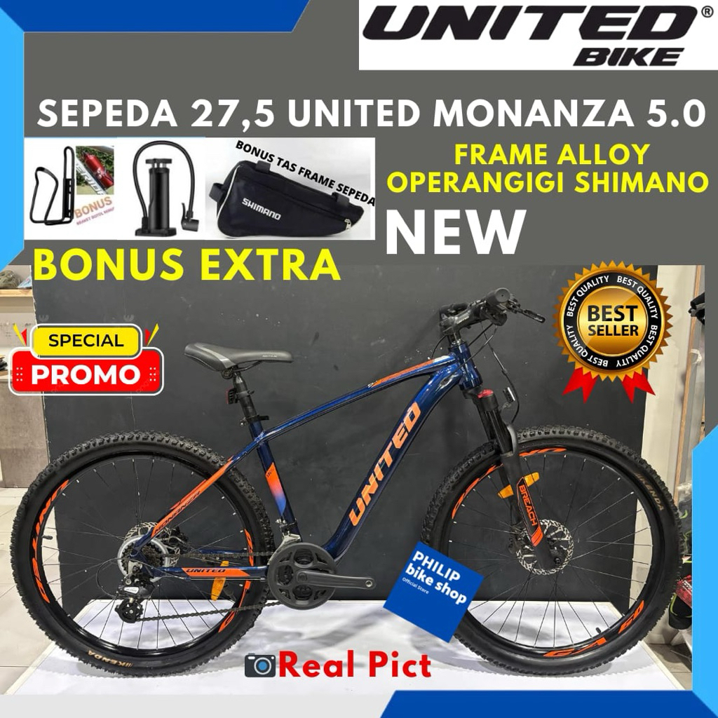 Sepeda Gunung 27,5 MTB United Monanza 5.0 Frame Alloy Terbaru