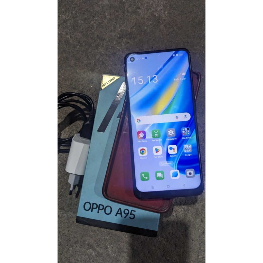 Hp second Oppo a95 8/128 normal fullset ORI bukan refurbish