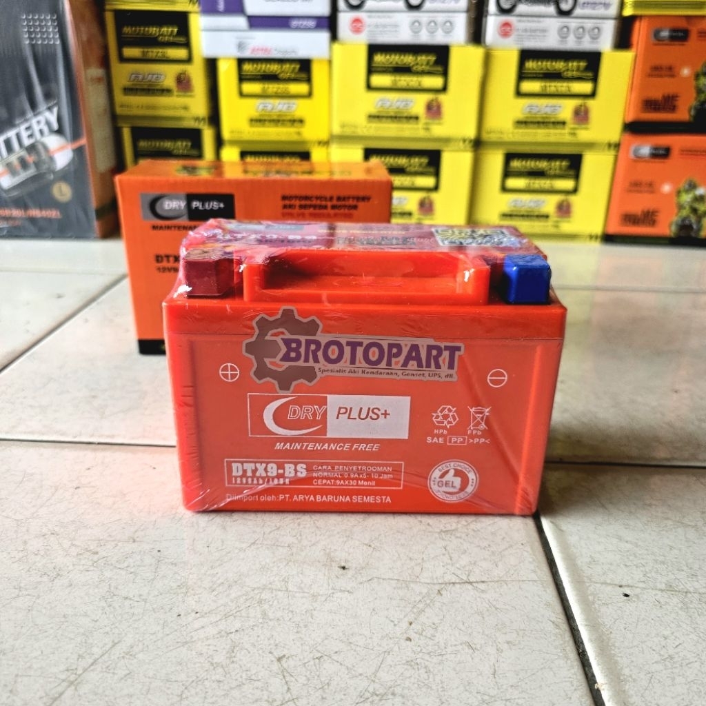 Aki Motor Kawasaki Ninja 250 Fi Karbu Mono, H2, ZX-6R AKI KERING Dry Plus+ YTX9-BS