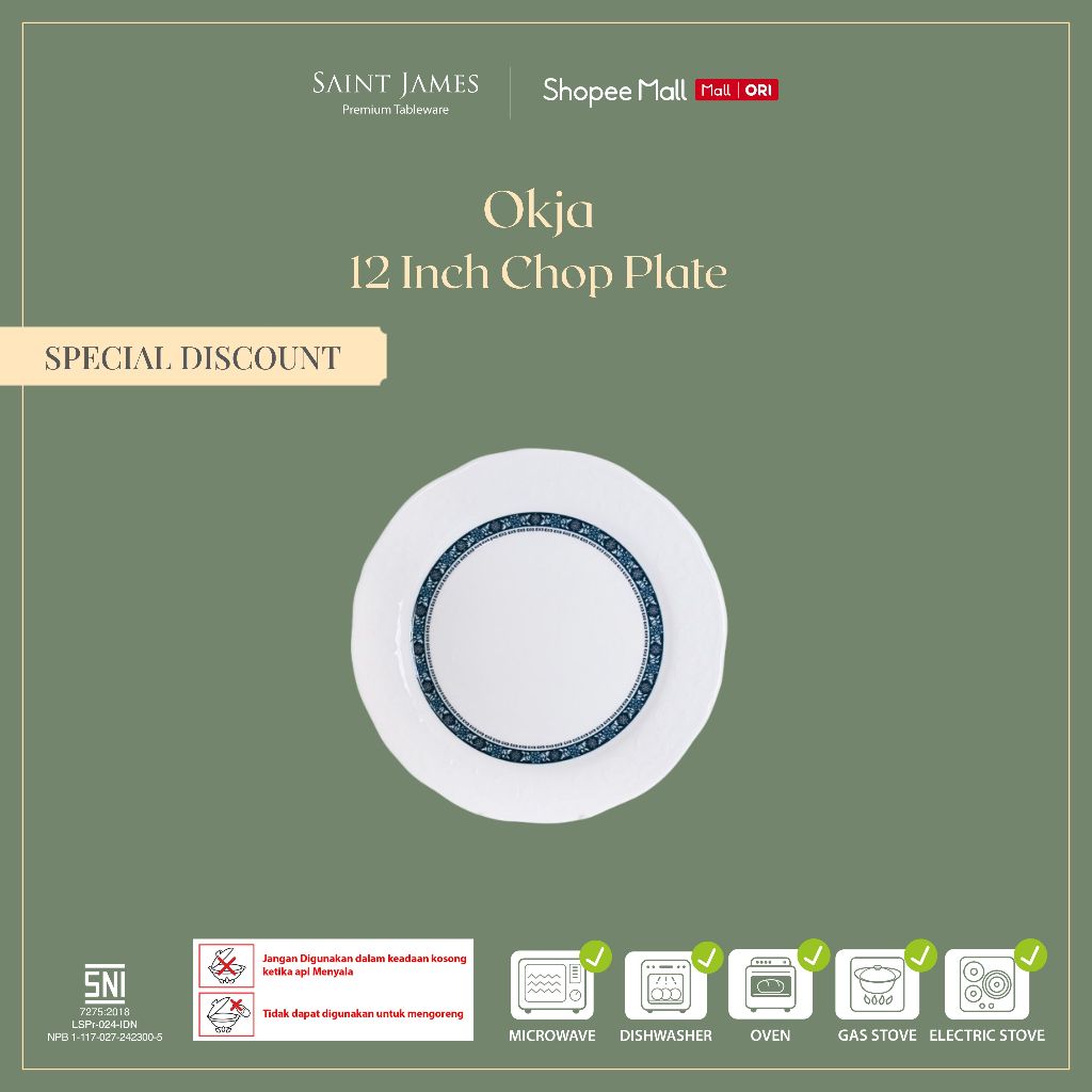 Saint James 12 Inch Chop Plate OKJA