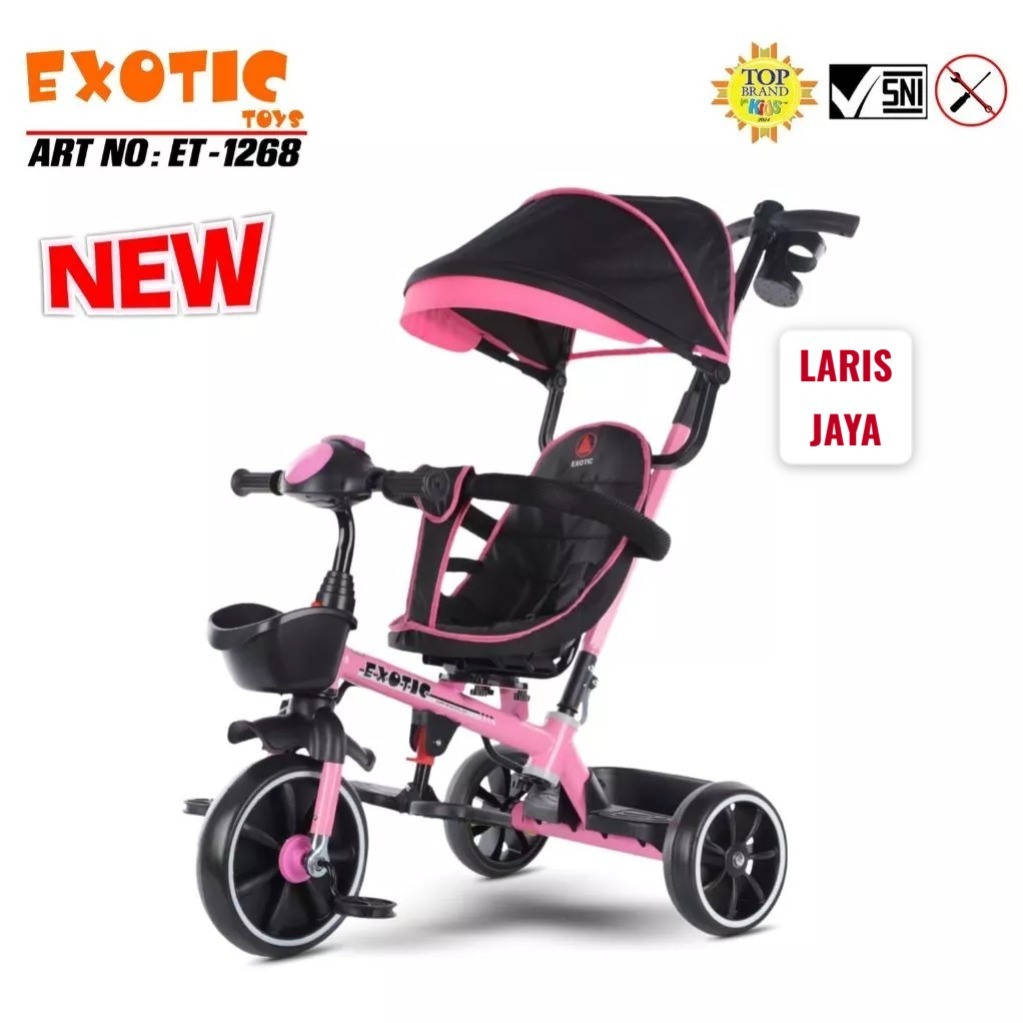 [ BONUS BELL ] Sepeda roda tiga anak exotic et 1268 TERBARU tricycle EXOTIC ET-1268 sepeda stroller 