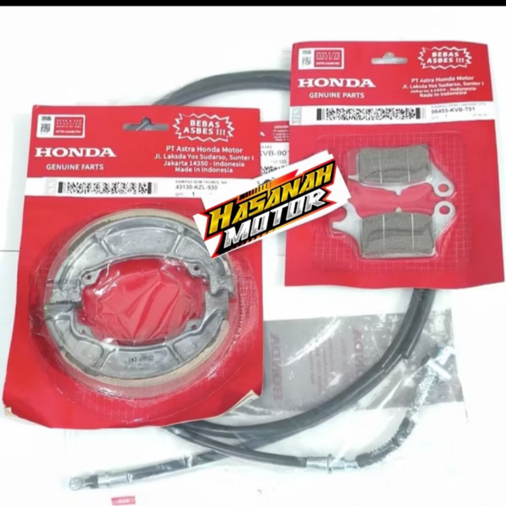 Kampas Rem Depan Belakang + Kabel Rem Vario 125 Beat FI Scoopy FI Vario FI