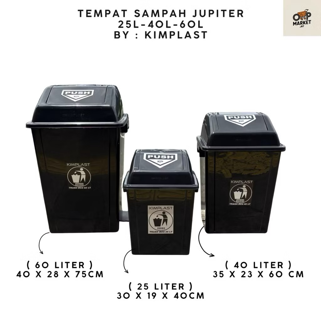 KIMPLAST - Tempat Sampah Jupiter Tempat Sampah Luar Rumah Tempat Sampah Tutup Tempat Sampah Dapur Te