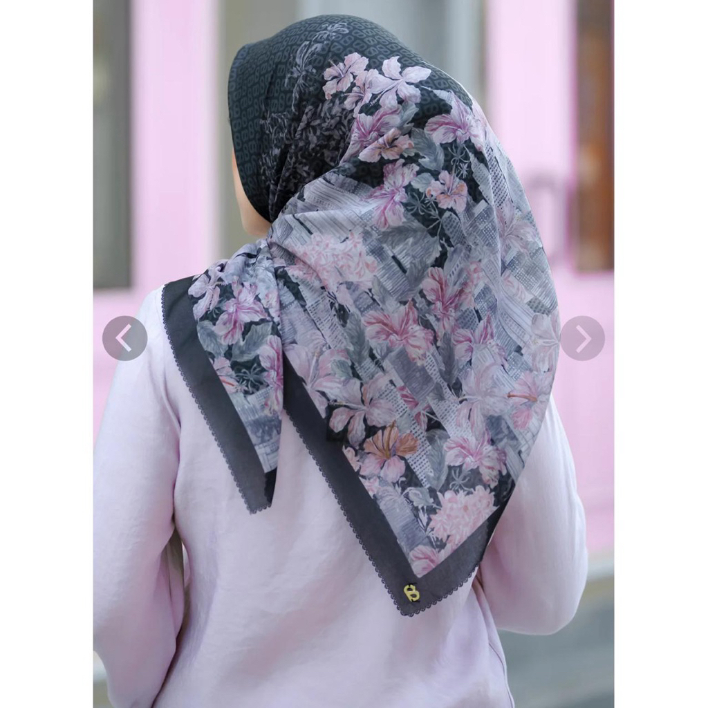 Malaya Series Voile Square Black New Box Buttonscarves