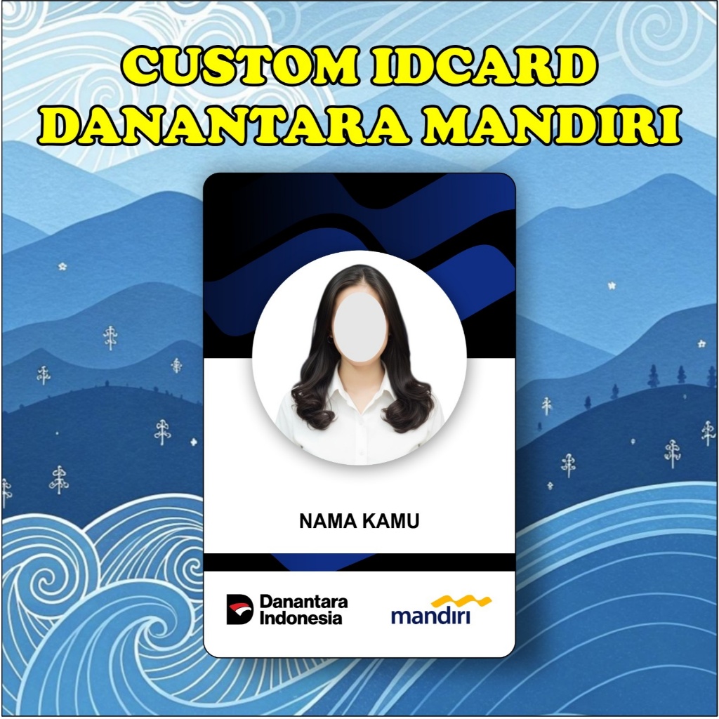 Cetak ID Card Danantara Mandiri Satuan 2 sisi free desain PVC