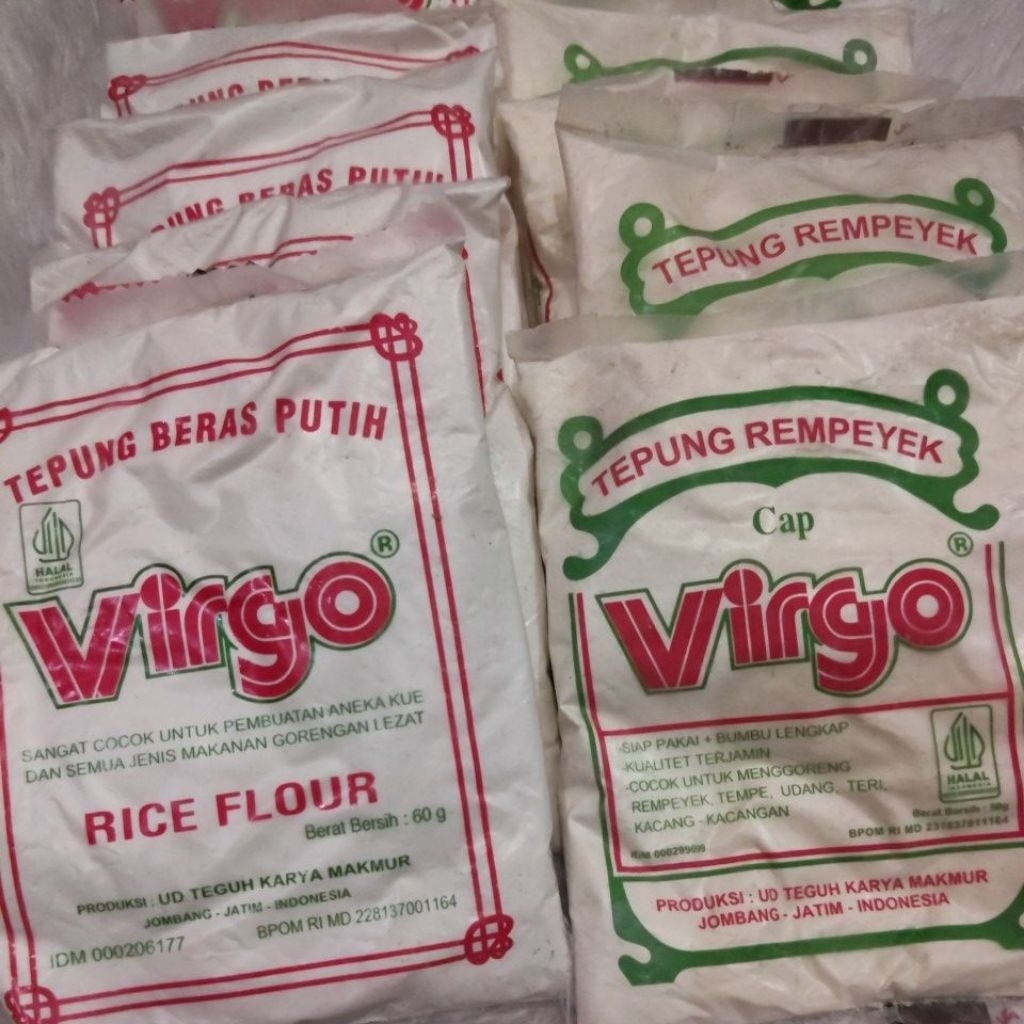 TEPUNG VIRGO 1PACK ISI 10PCS Tepung Rempeyek/Tepung Beras Putih.