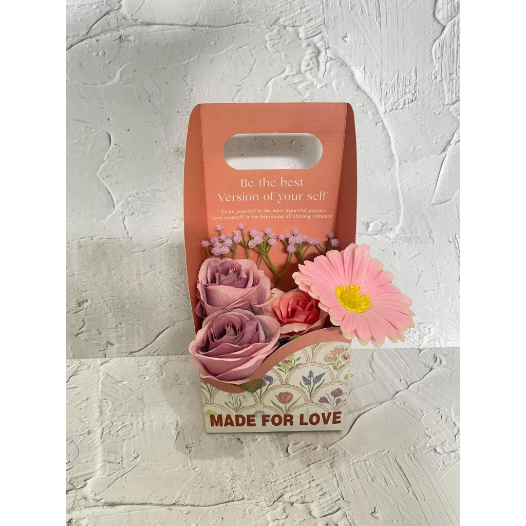 paper bag flower warna pink mini size