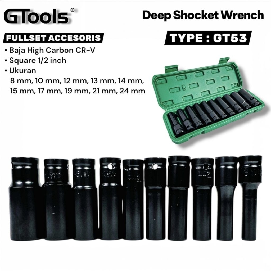 GTOOLS GT53 MATA SOCK BAJA 1/2INCH 8mm - 24mm