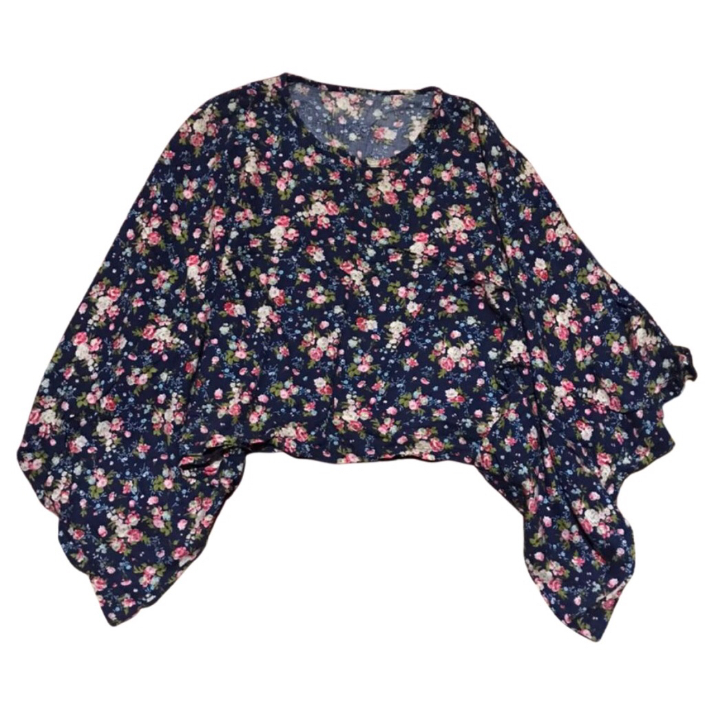 Batwing Blouse Wanita Floral