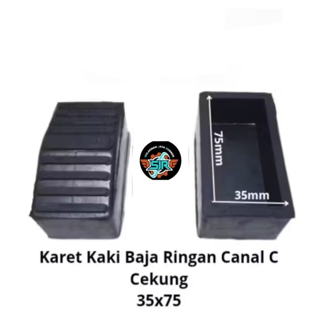 karet kaki tangga baja ringan kanal C ukuran 35×75, model cekung