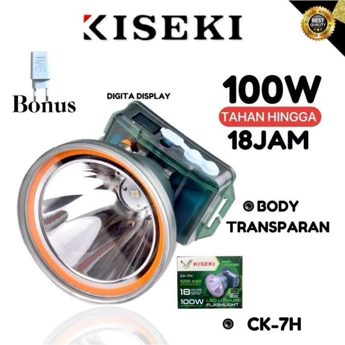 NEW Kiseki Senter Kepala CK-7H / CK-8H / CK-9H Cahaya Putih LED Lithium Baterai - Body Transparan