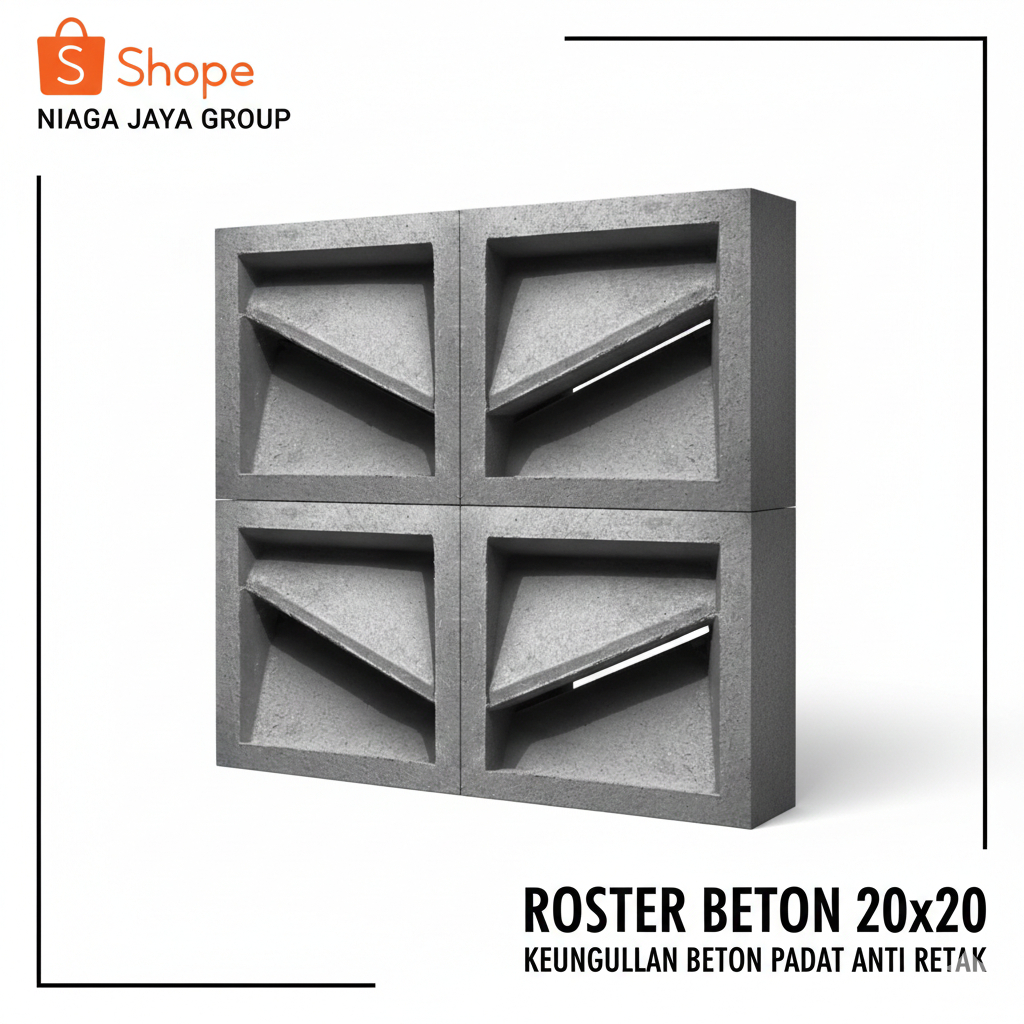 JAYA BETON NIAGA - Roster Beton Minimalis - Loster Semen, Model Best Seller, Ukuran 20 x 20 | Loster