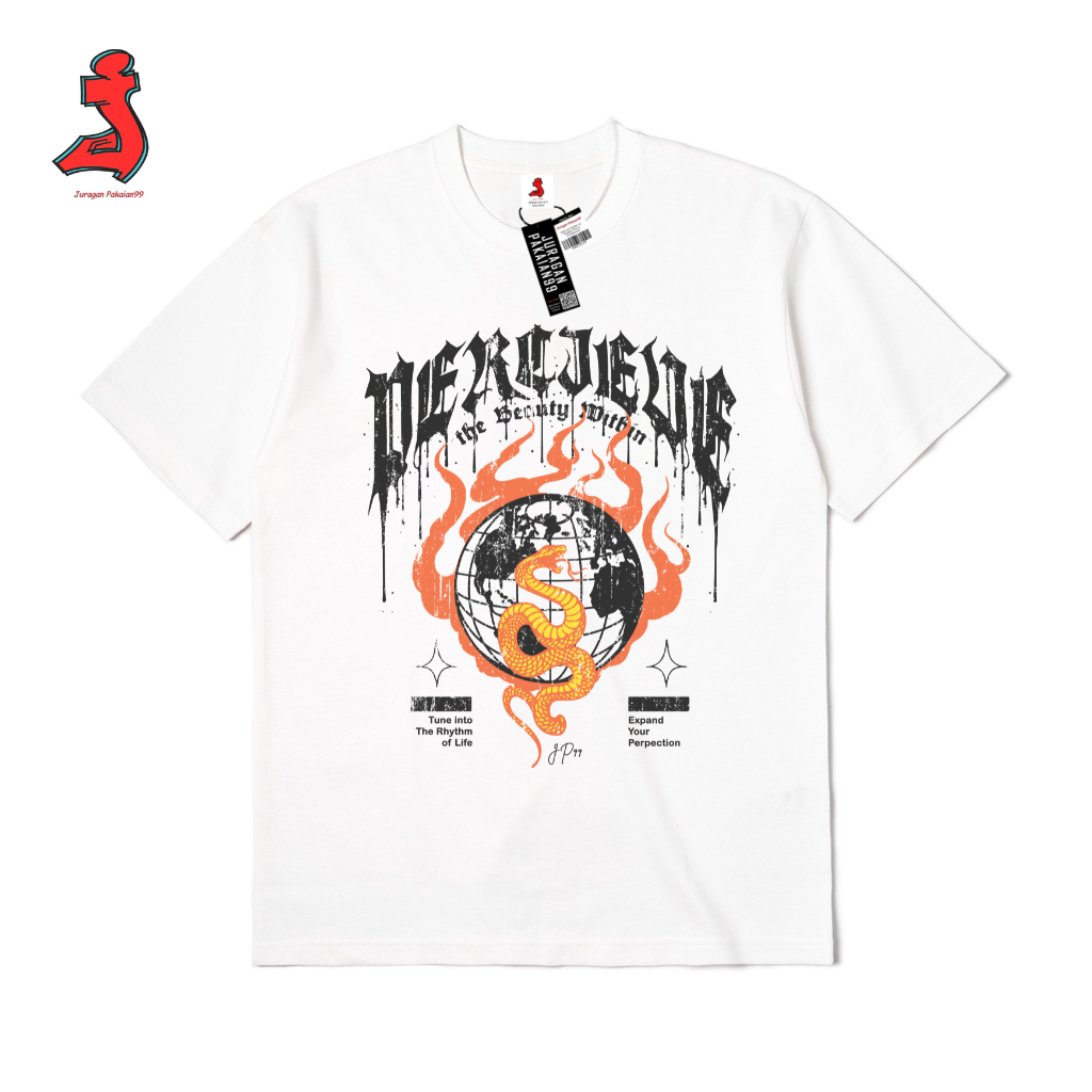 Jp99 Baju T-Shirt Kaos Putih Expand Pria Wanita Distro Oblong Lengan Pendek Katun Combet 30s