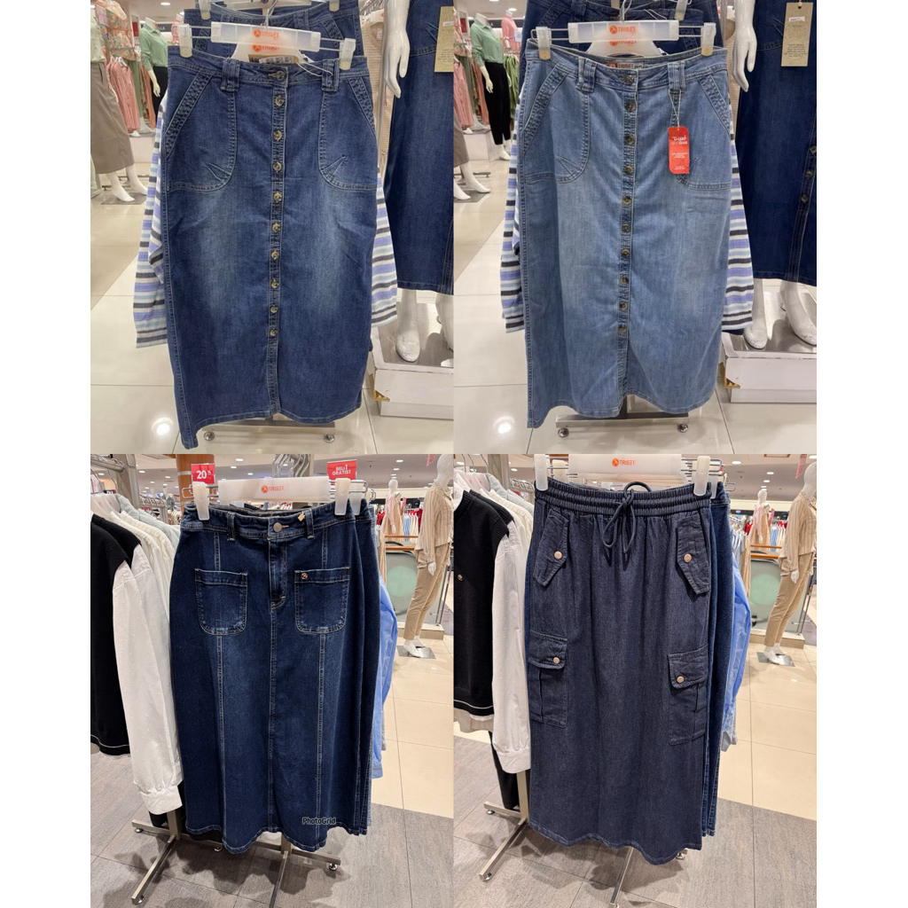 TRISET - Rok Jeans Denim Wanita (S-XL)