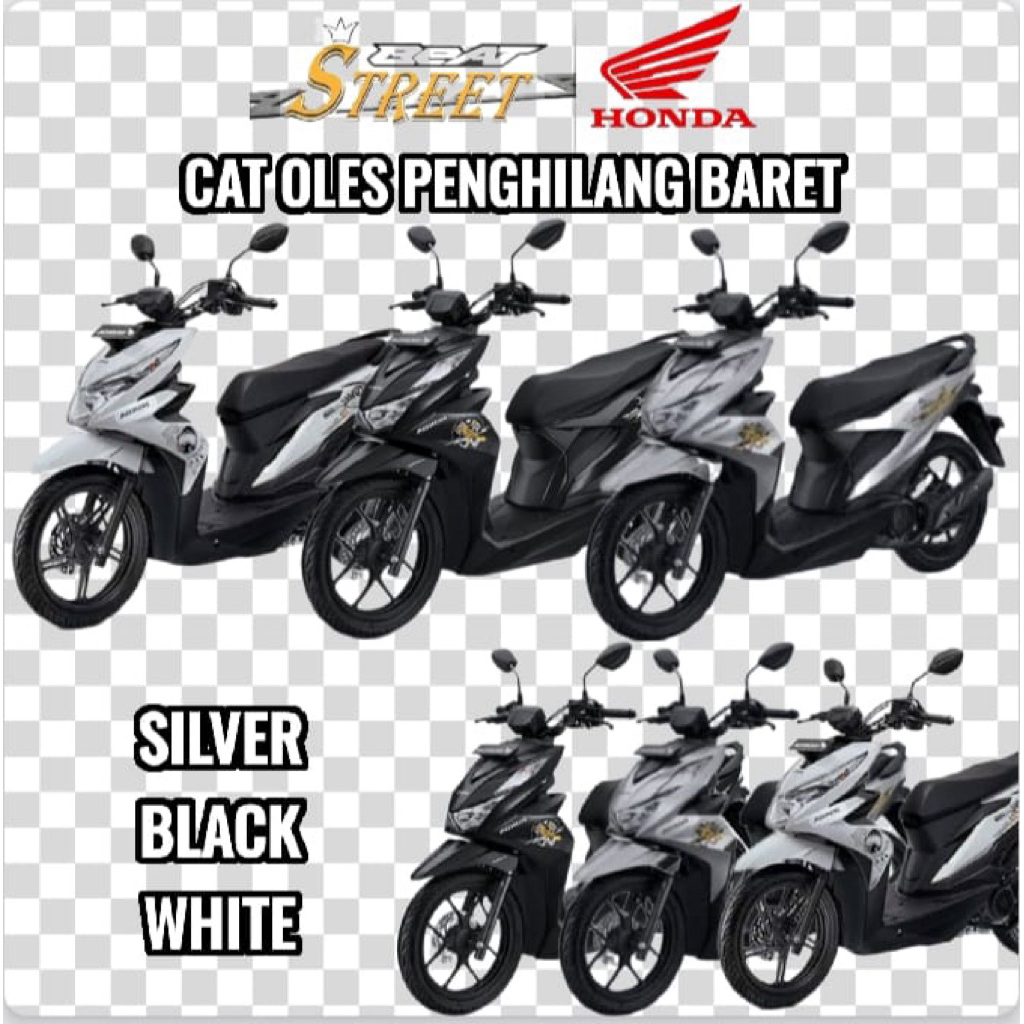 Cat Oles Penghilang Baret Motor Honda Beat Street New All-Varian Warna Silver,Hitam Doff,White,Black