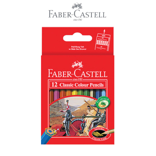 Pensil Warna Faber Castell 12 Classic (Pendek) / Faber Castell Pensil Warna