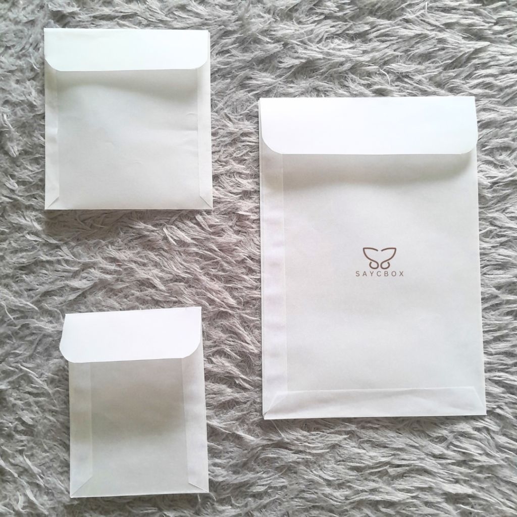 Amplop kalkir custom ukuran bening transparan amplop potrait photocard amplop packing ukuran A6 A7 A