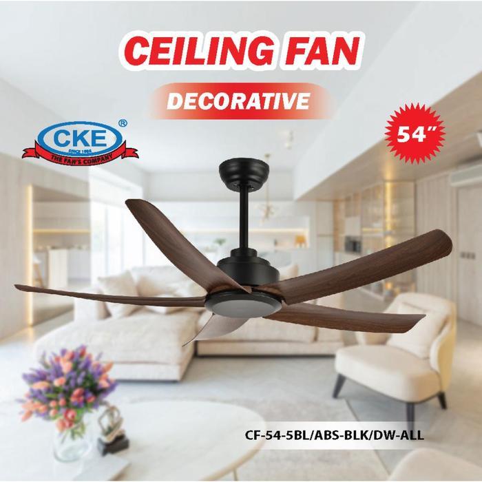 Kipas Angin Gantung Plafon Baling Dekorasi 54" Remote Ceiling Fan Hias - Dark Wood