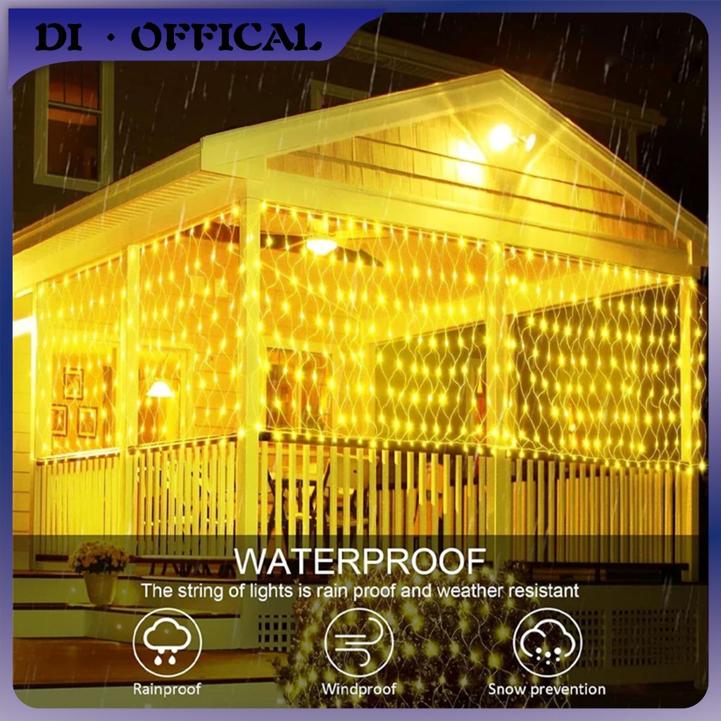 Lampu Jaring Ikan LED Lampu Natal Jala LED Tumblr Light Jala Dekorasi Taman Cafe Lampu Hias Jaring P