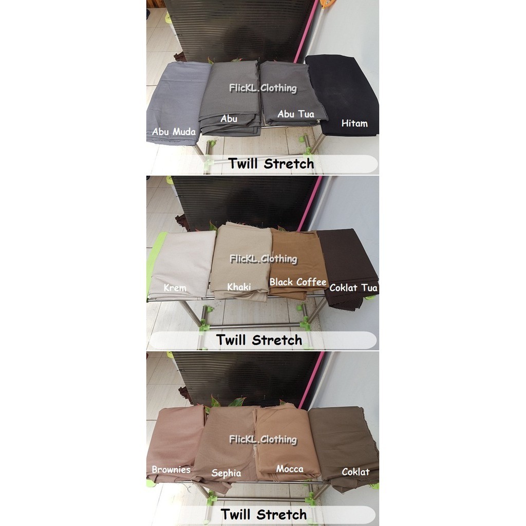 Kain Chino Stretch Bahan Twill Scotch Twill Stretch Twill Bratatex Rollan